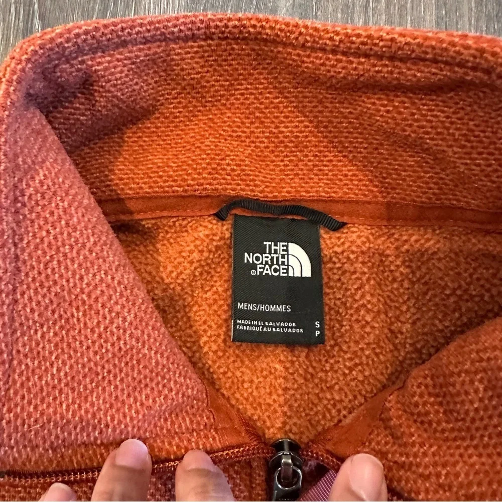 The North Face Men’s Fleece Pullover Textured Cap Rock Picante Red Heather sz S